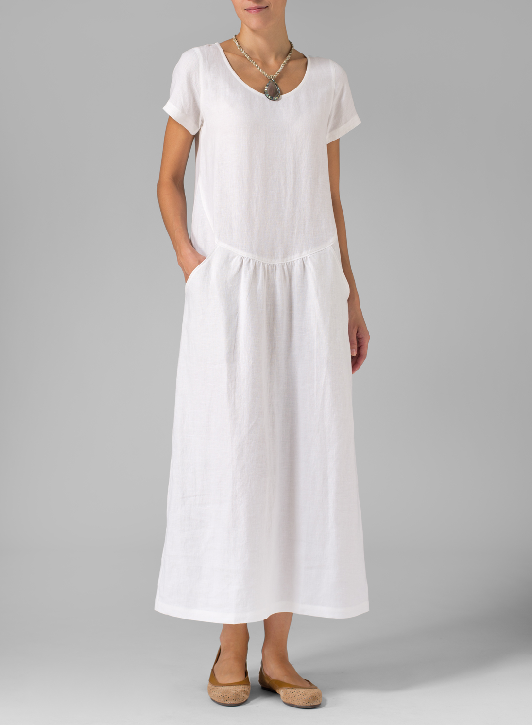 Linen Short Sleeve Dress