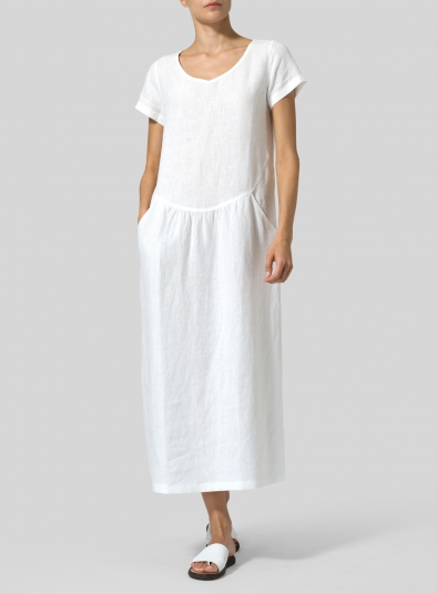 linen dresses midi length