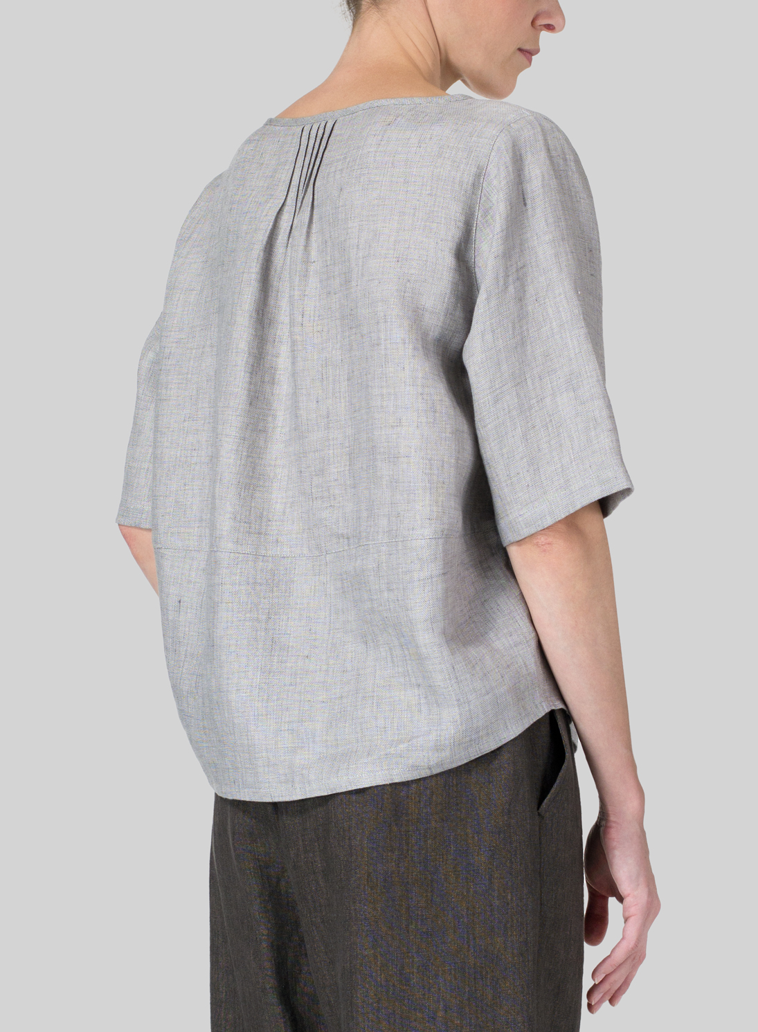 DEPOUND★韓国大人気 HALF SLEEVE LINEN BLOUSE_2色 