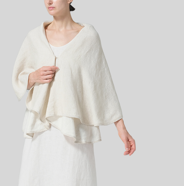 Linen Reversible Cape Jacket