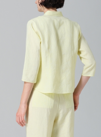 Mist Yellow Linen Classic Chinese Button Jacket