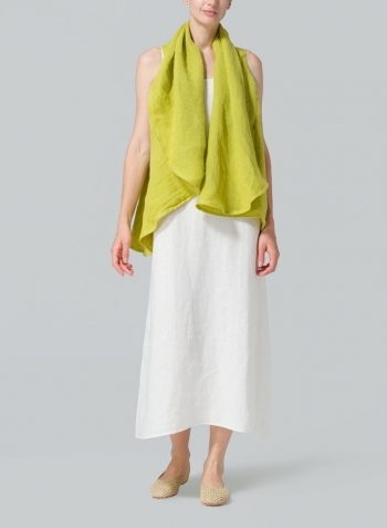 Yellow Linen Reversible Cape Jacket