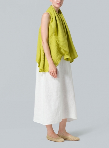 Yellow Linen Reversible Cape Jacket