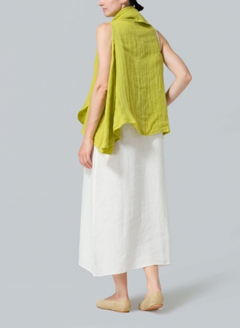 Yellow Linen Reversible Cape Jacket