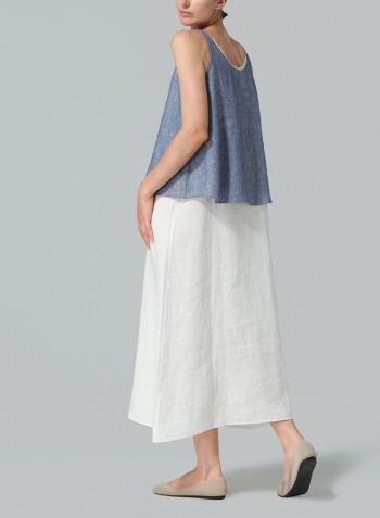 Denim Linen Thin Strap Cami Set