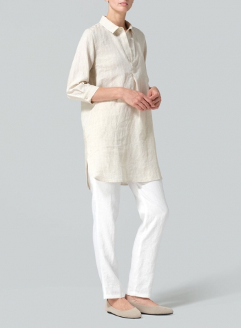 Oat Linen Classic Shirt Tunic