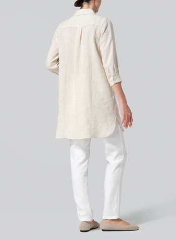 Oat Linen Classic Shirt Tunic