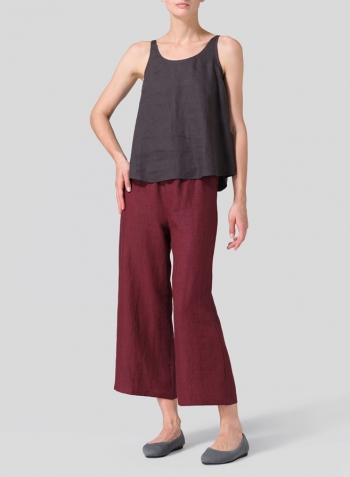 Dark Charcoal Linen Thin Strap Cami