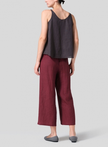 Dark Charcoal Linen Thin Strap Cami