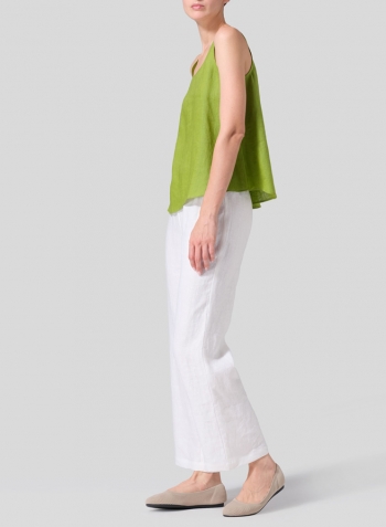 Green Linen Thin Strap Cami