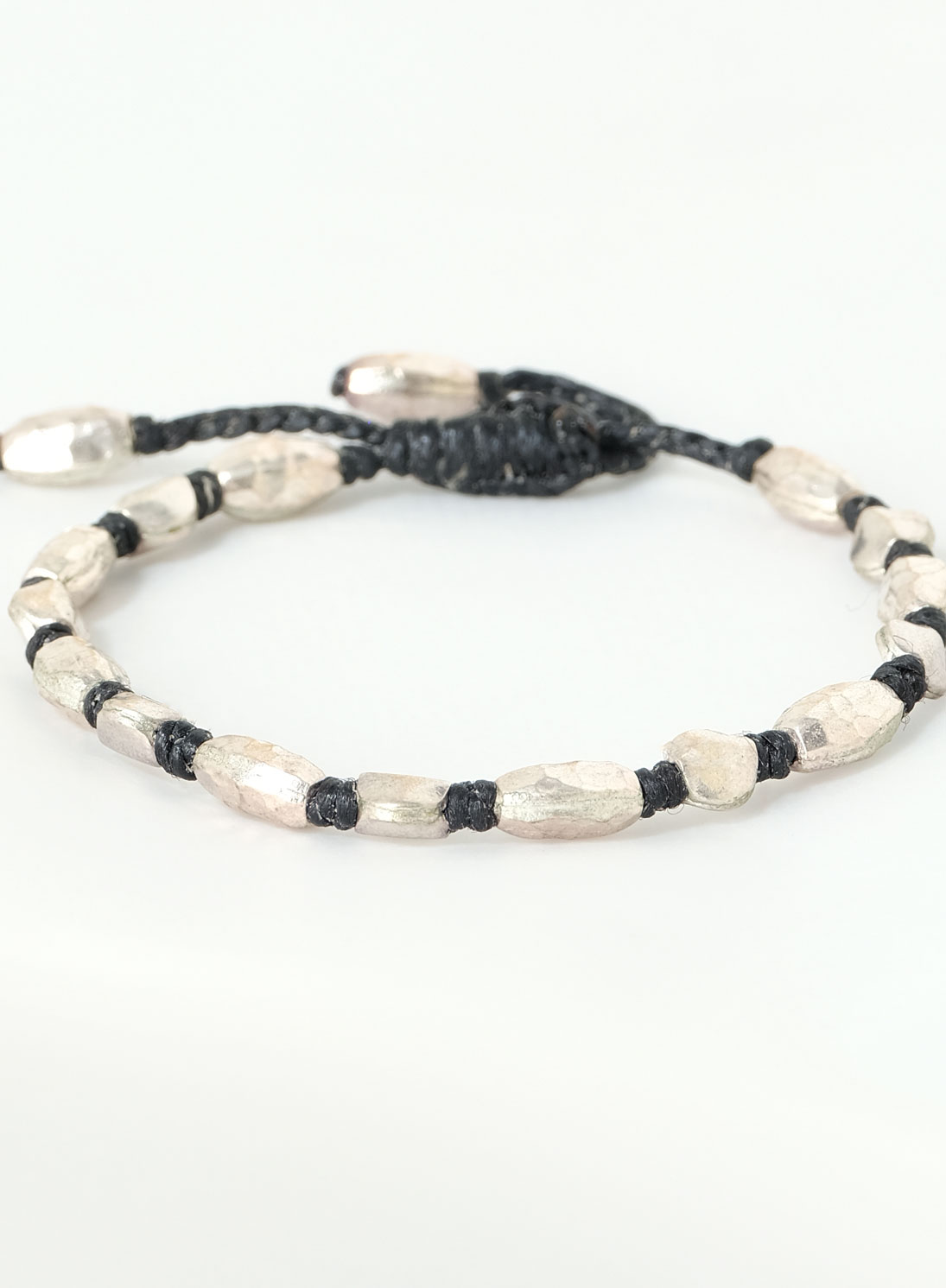 Black Rope Silver Bracelet