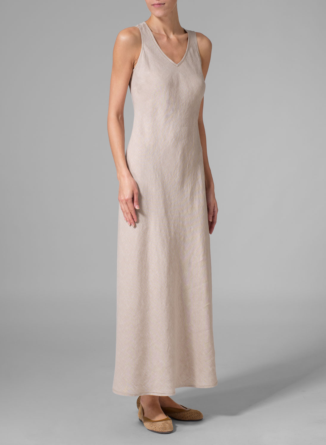 MISSY Clothing - Linen Bias Cut Sleeveless Long Dress