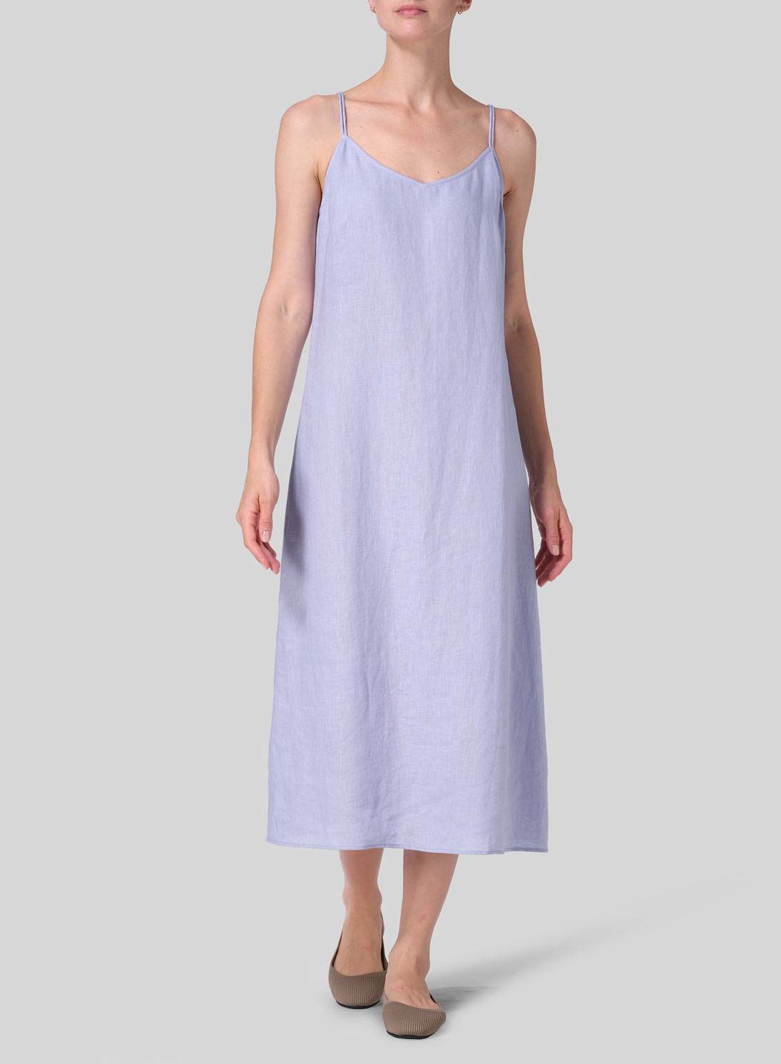 Linen Slim Fit Spaghetti Strap Dress