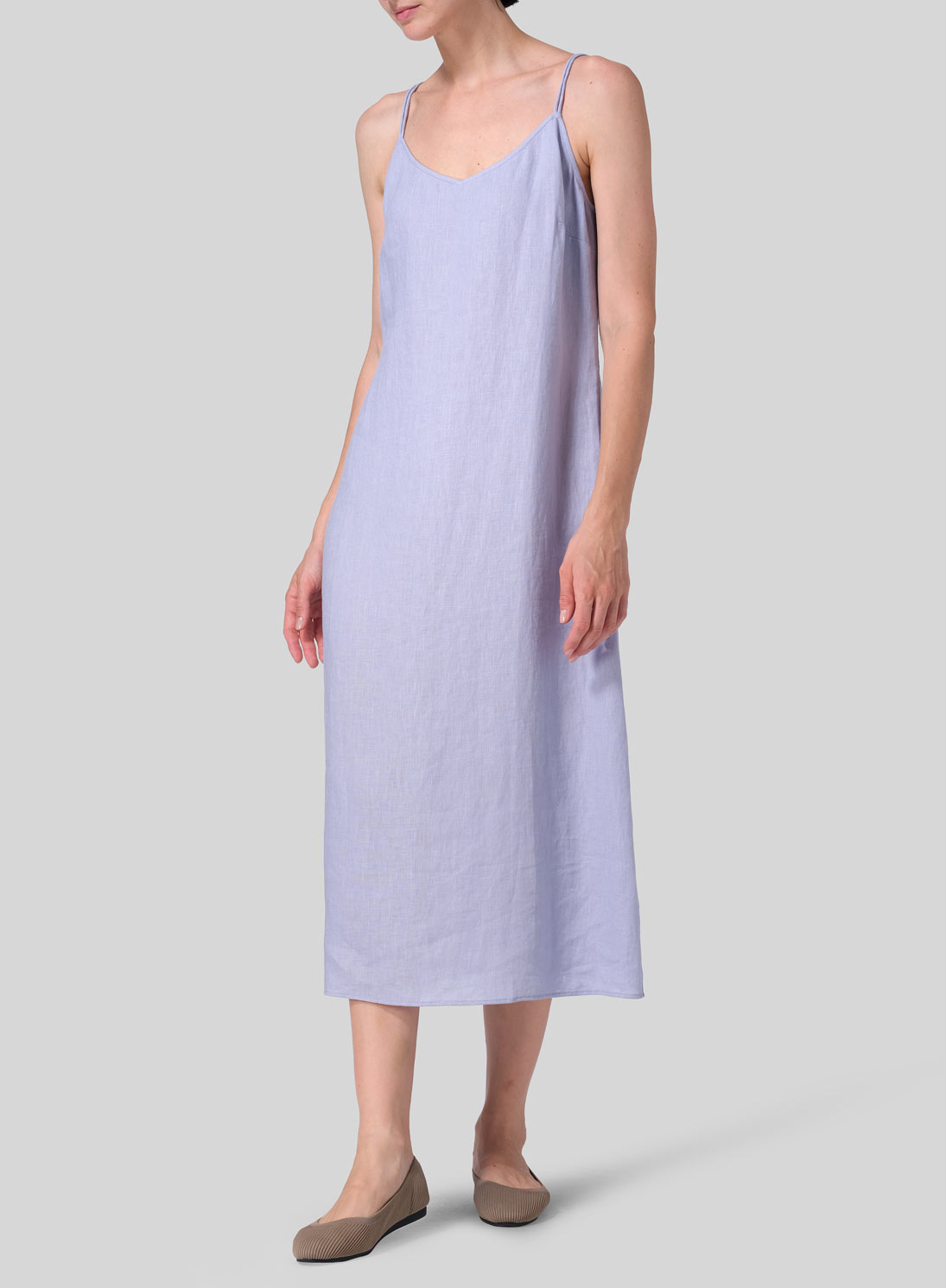 Linen Slim Fit Spaghetti Strap Dress