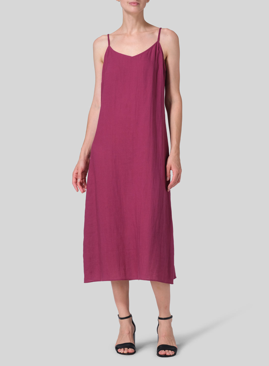 Linen Slim Fit Spaghetti Strap Dress