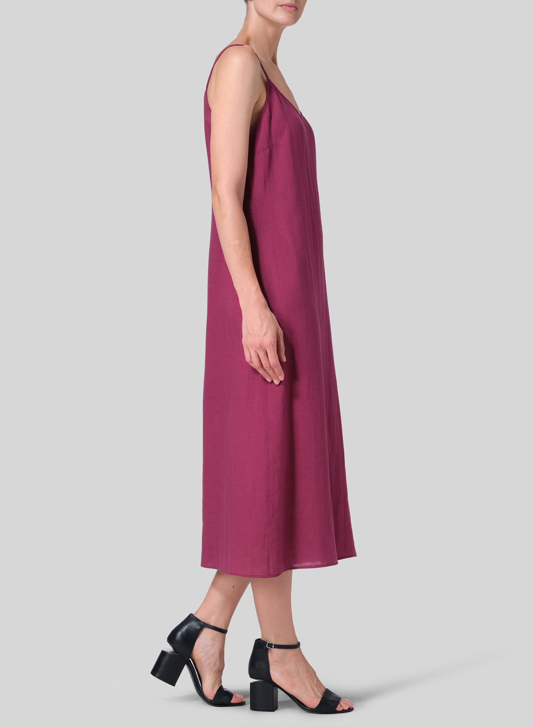 Linen Slim Fit Spaghetti Strap Dress