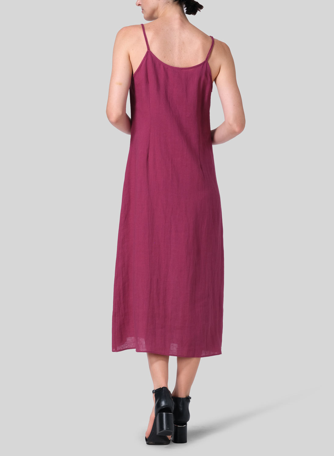 Linen Slim Fit Spaghetti Strap Dress