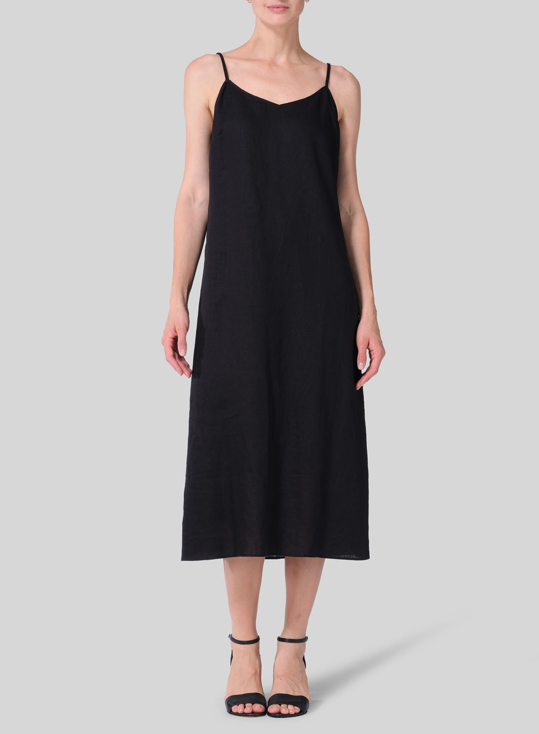 Linen Slim Fit Spaghetti Strap Dress