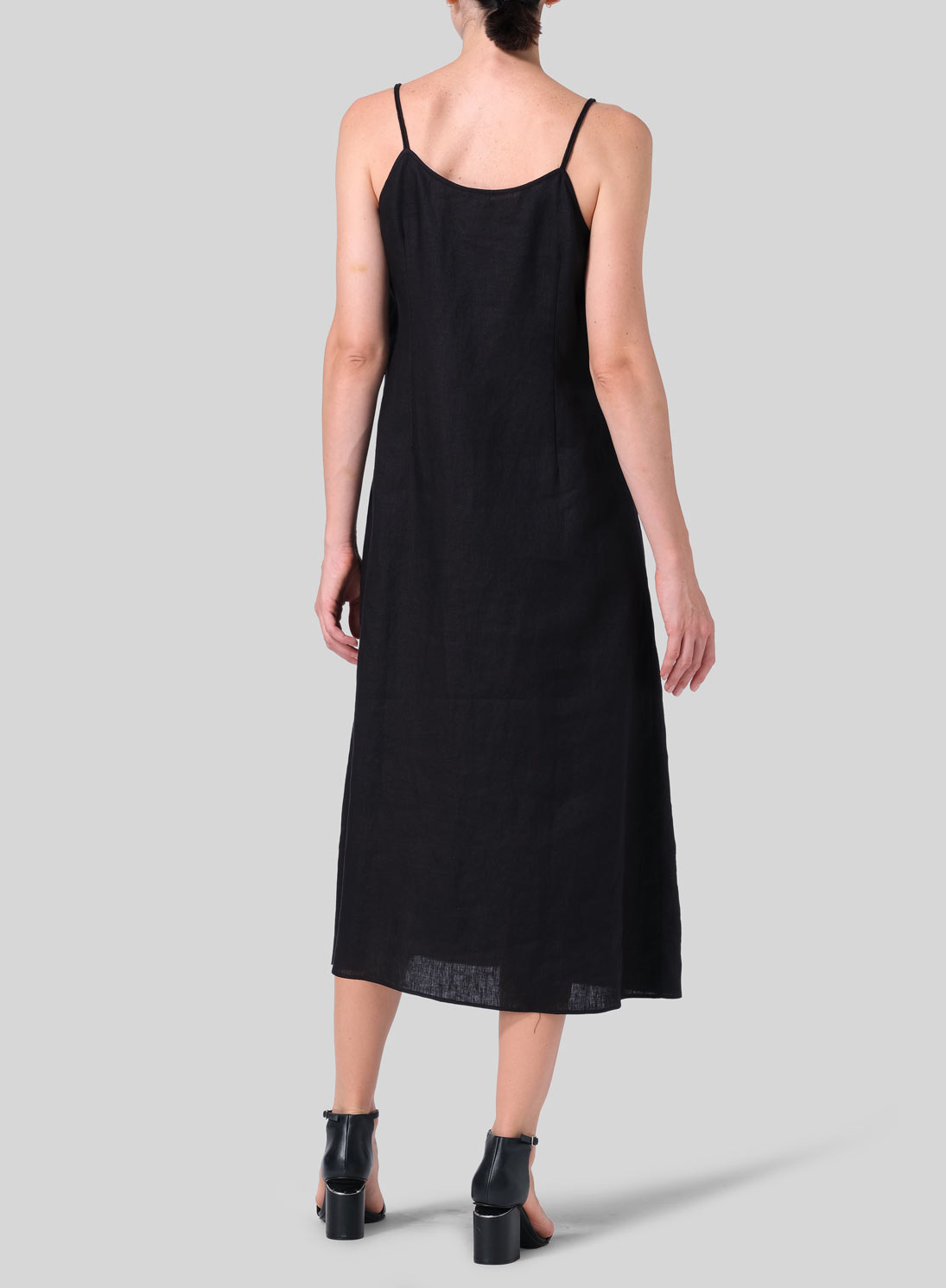 Linen Slim Fit Spaghetti Strap Dress