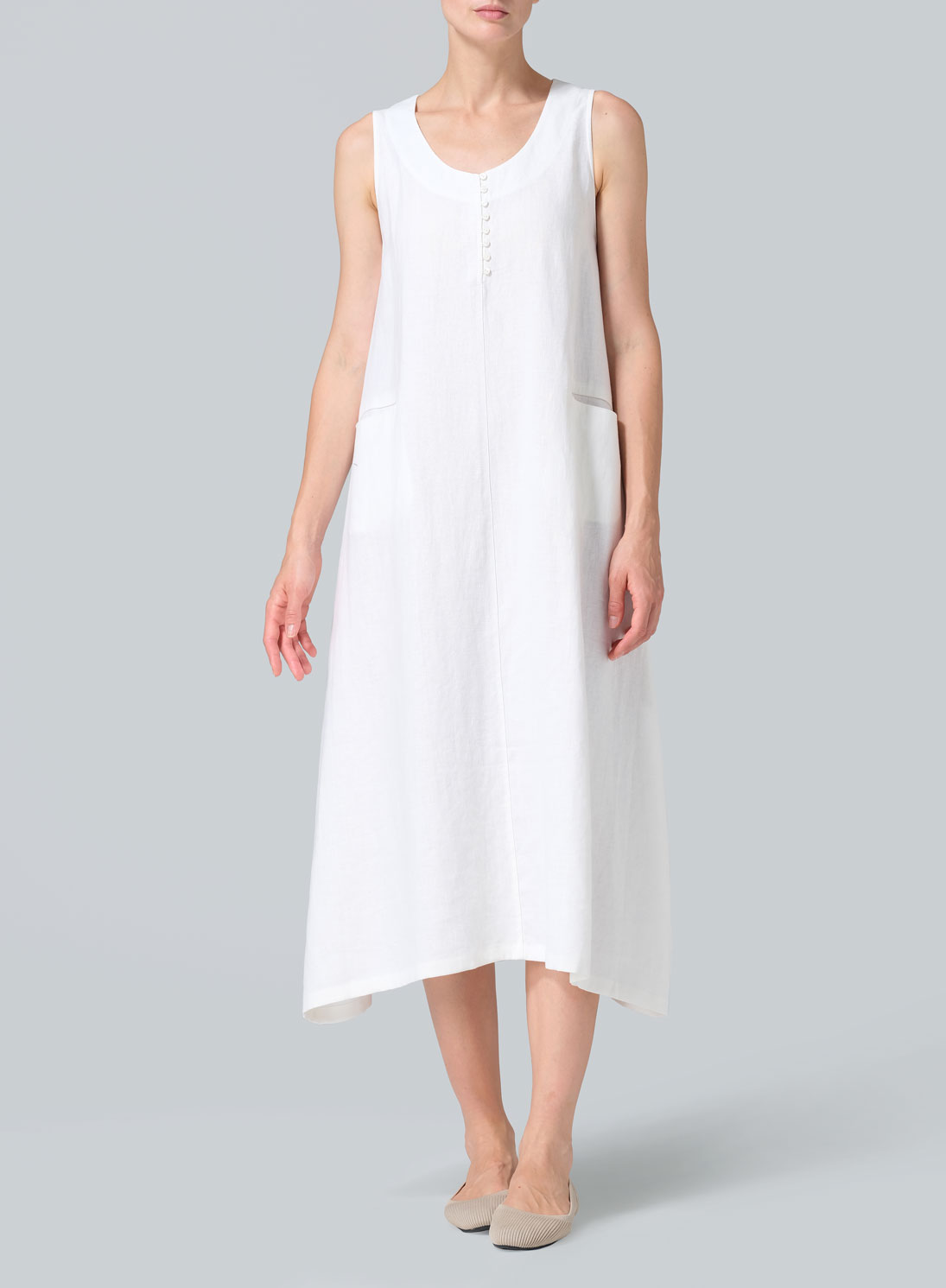 Linen Sleeveless Long Dress