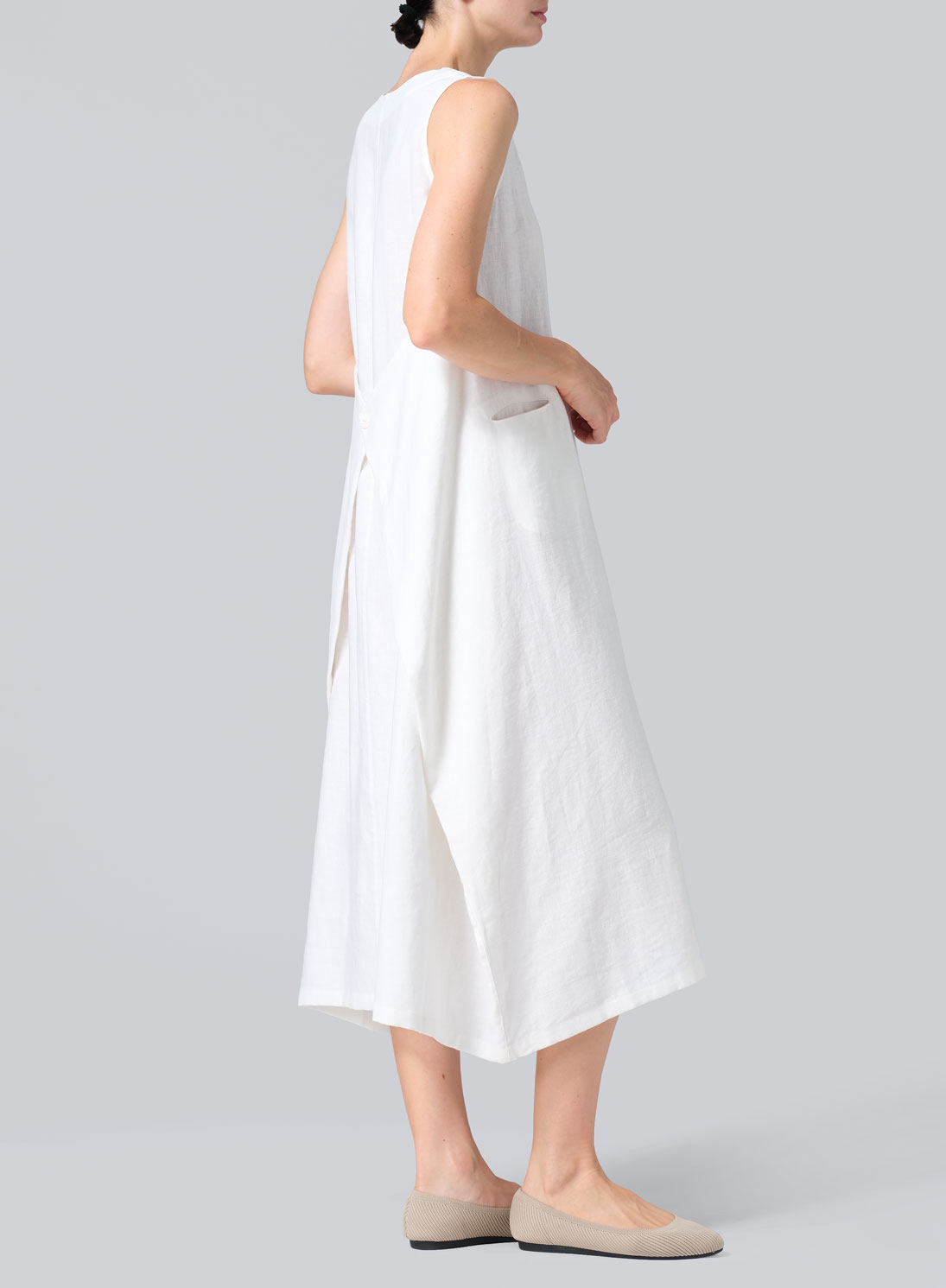 Linen Sleeveless Long Dress