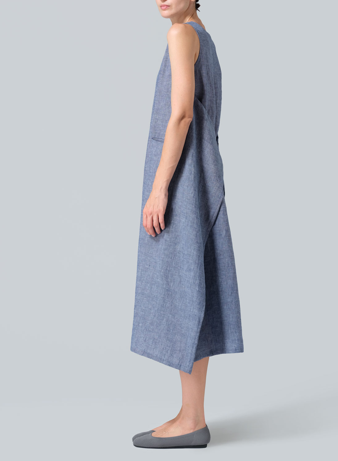 Linen Sleeveless Long Dress