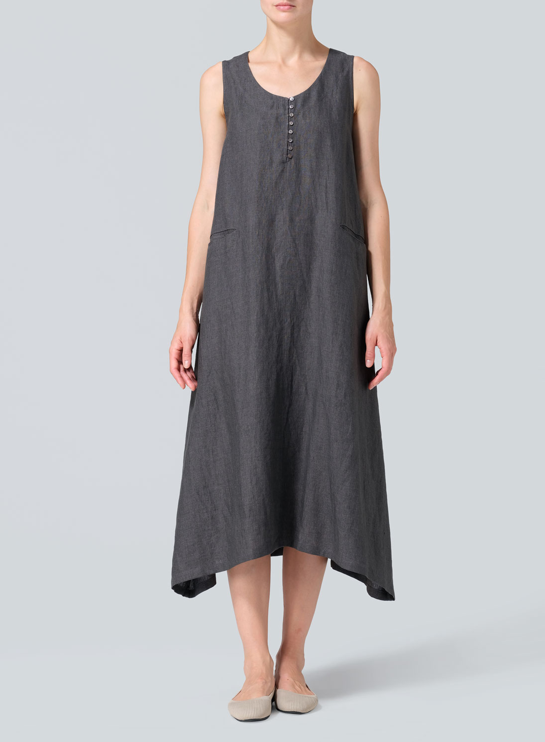 Linen Sleeveless Long Dress