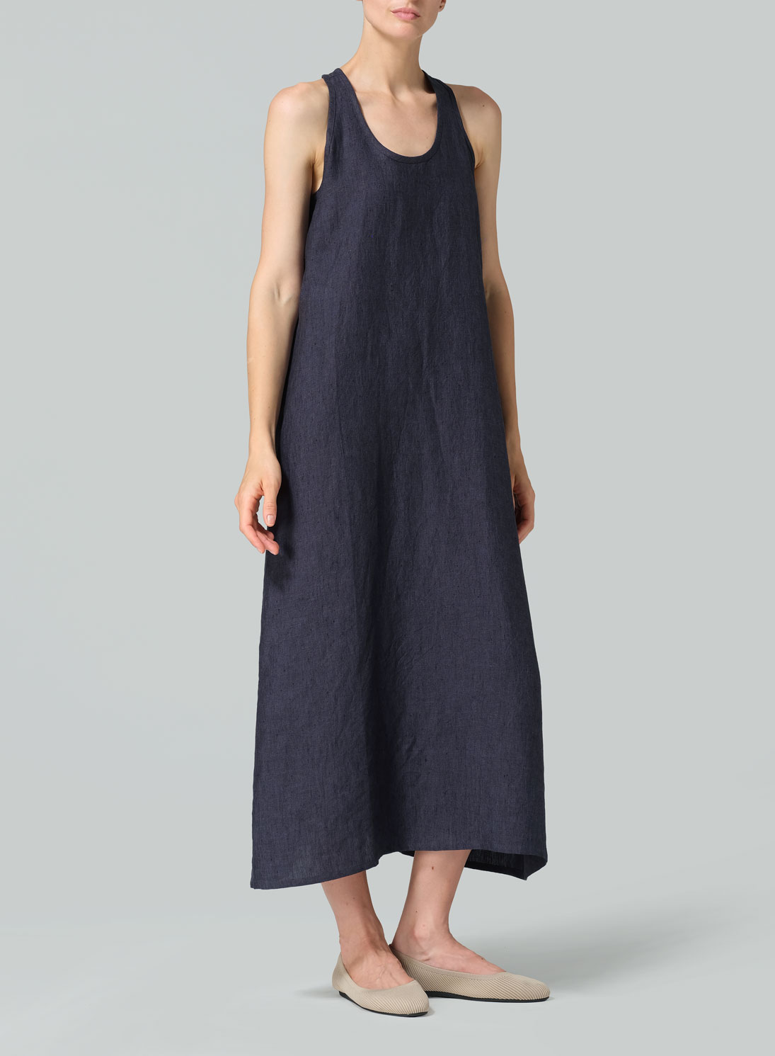 Linen A-line Maxi Dress