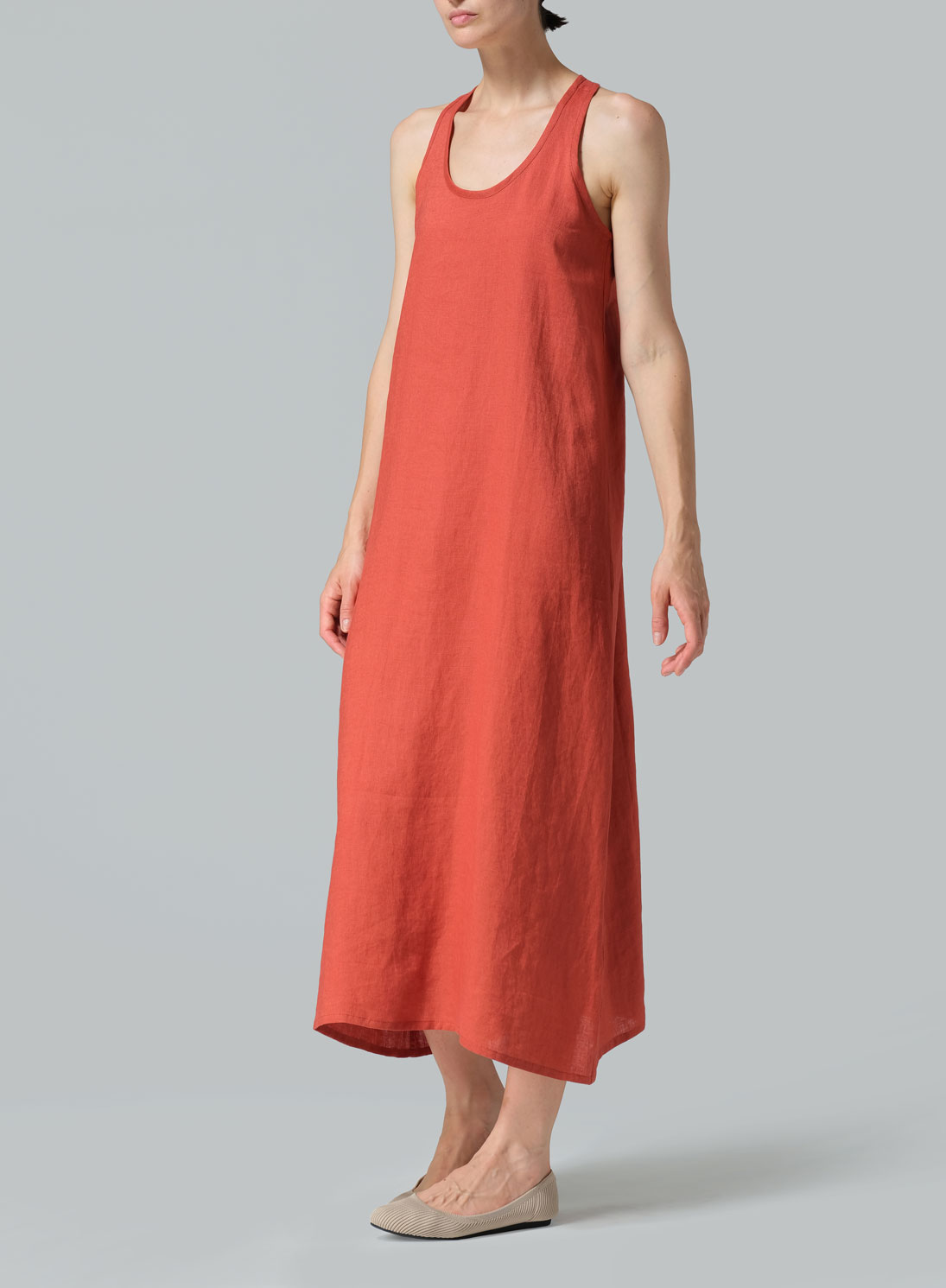 Linen A-line Maxi Dress