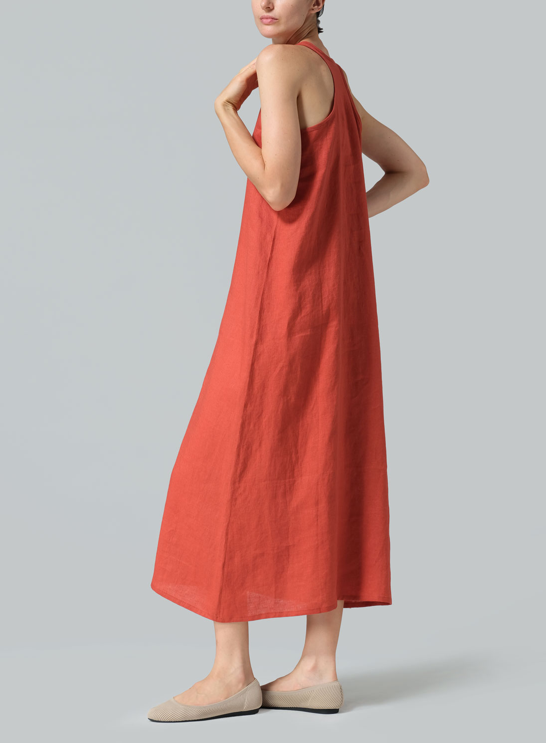 Linen A-line Maxi Dress