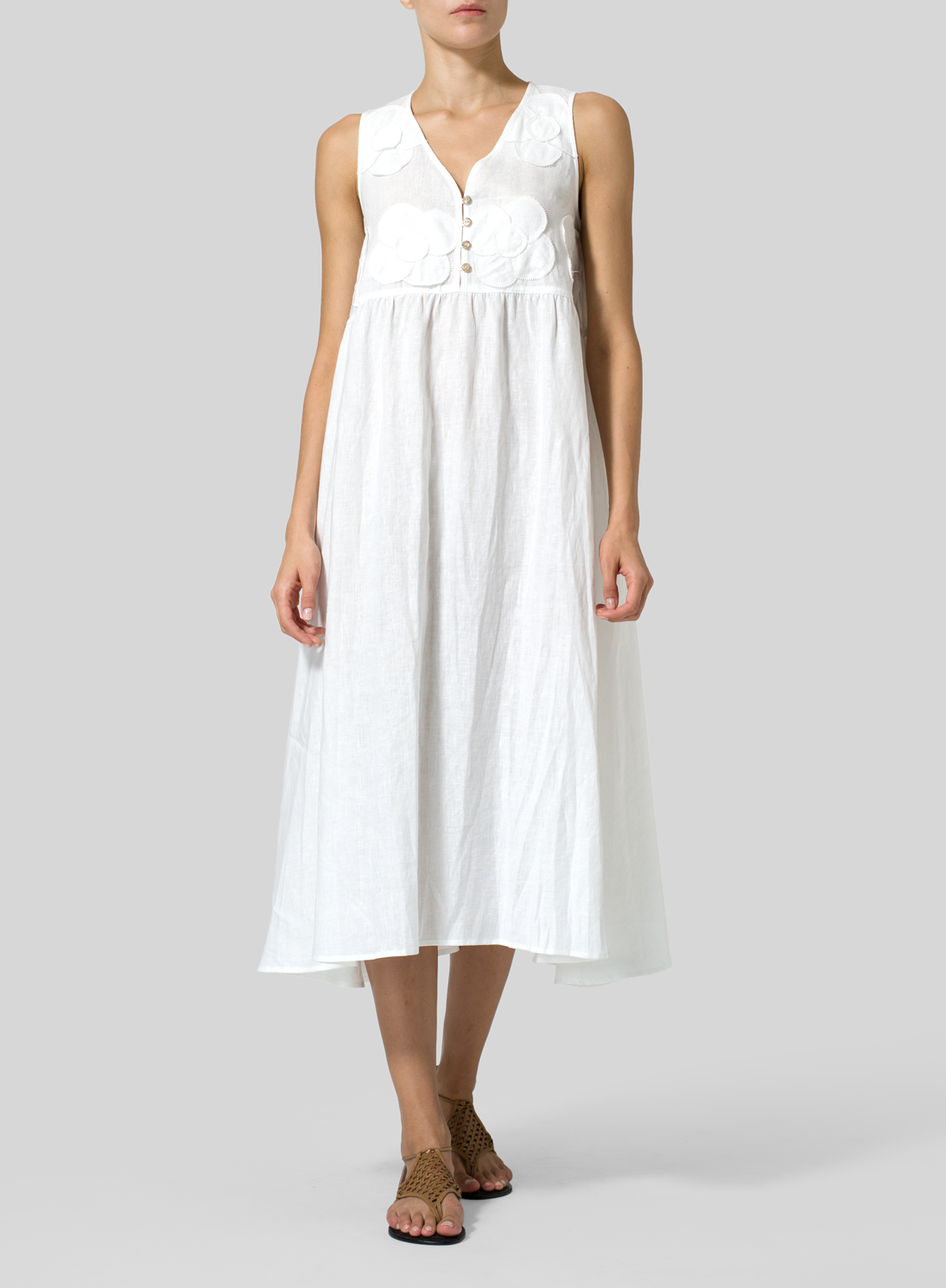 Linen Sleeveless A-line Dress