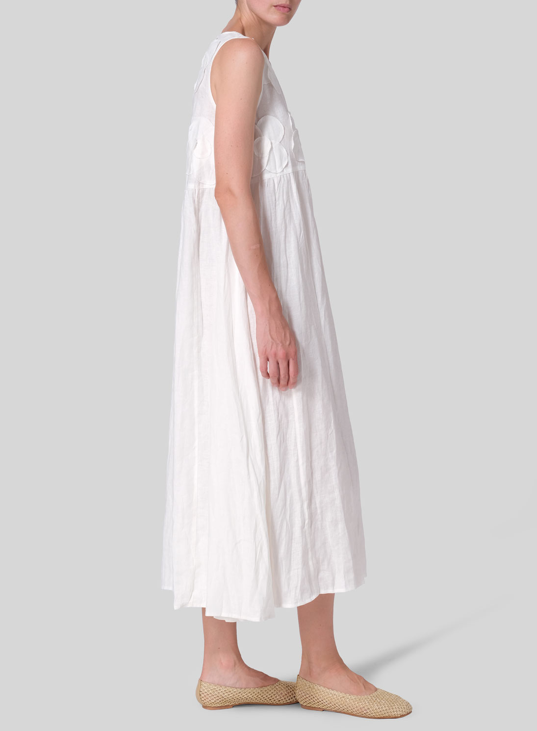 Linen Sleeveless A-line Long Dress