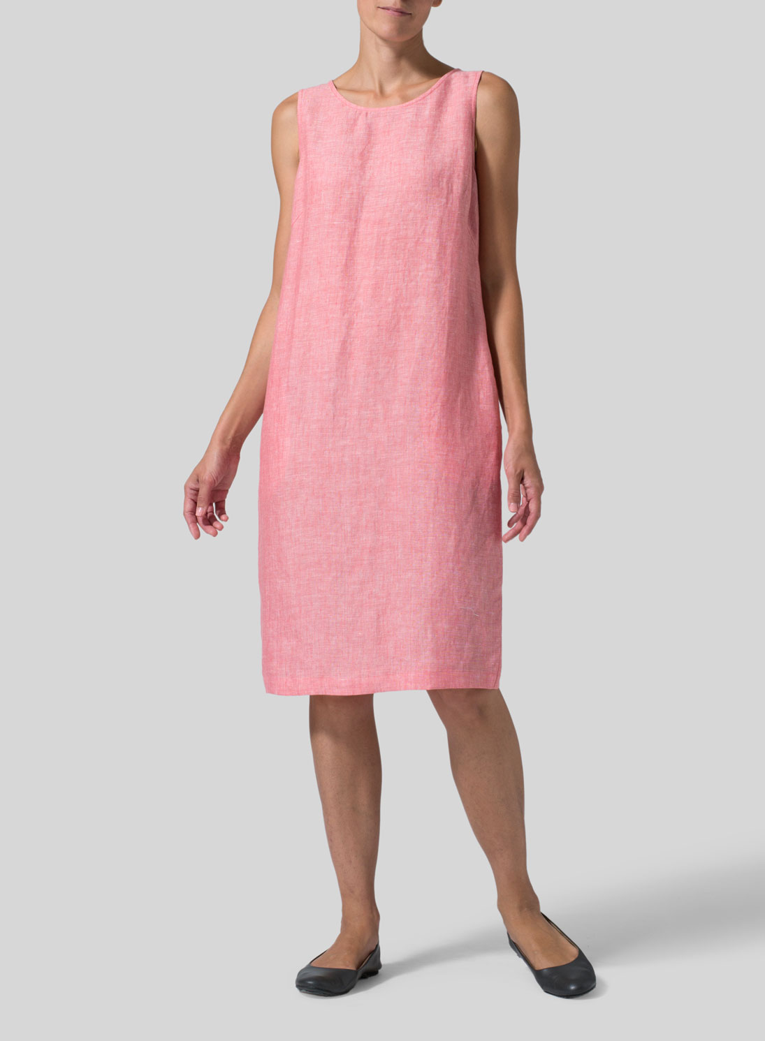 Linen Sleeveless Mid-Length Dress