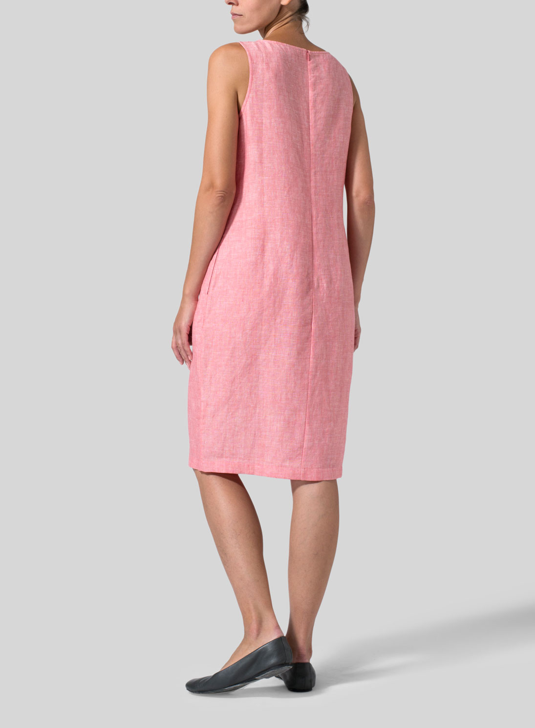 Linen Sleeveless Mid-Length Dress