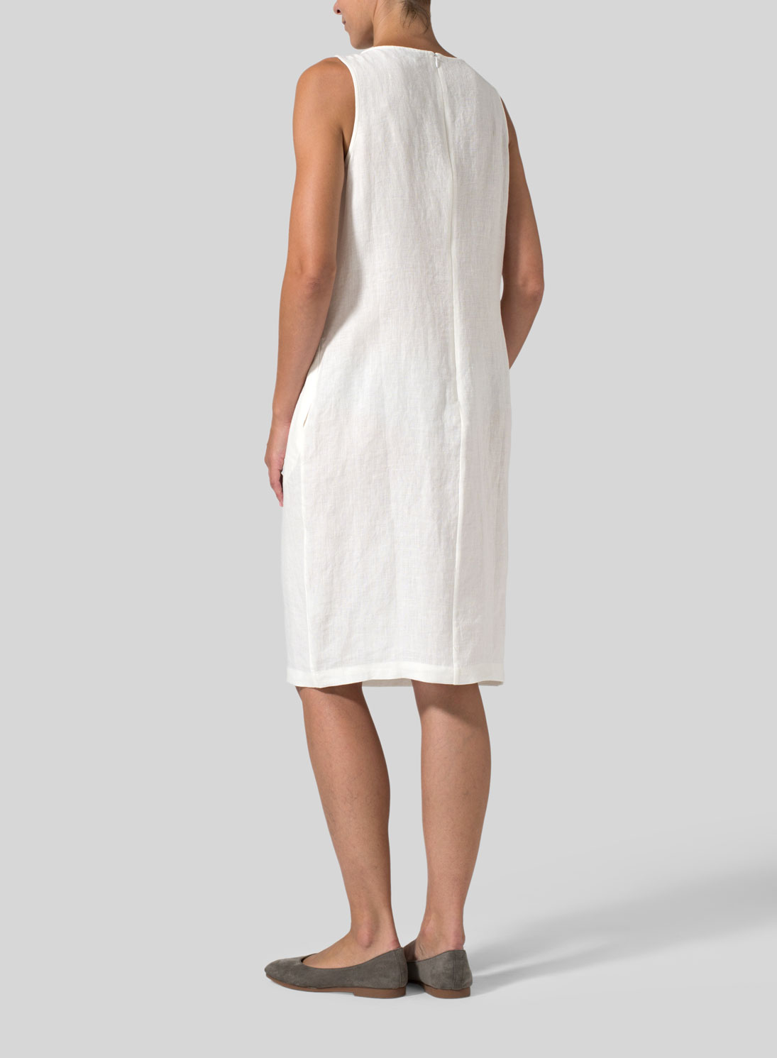 Linen Sleeveless Mid-Length Dress