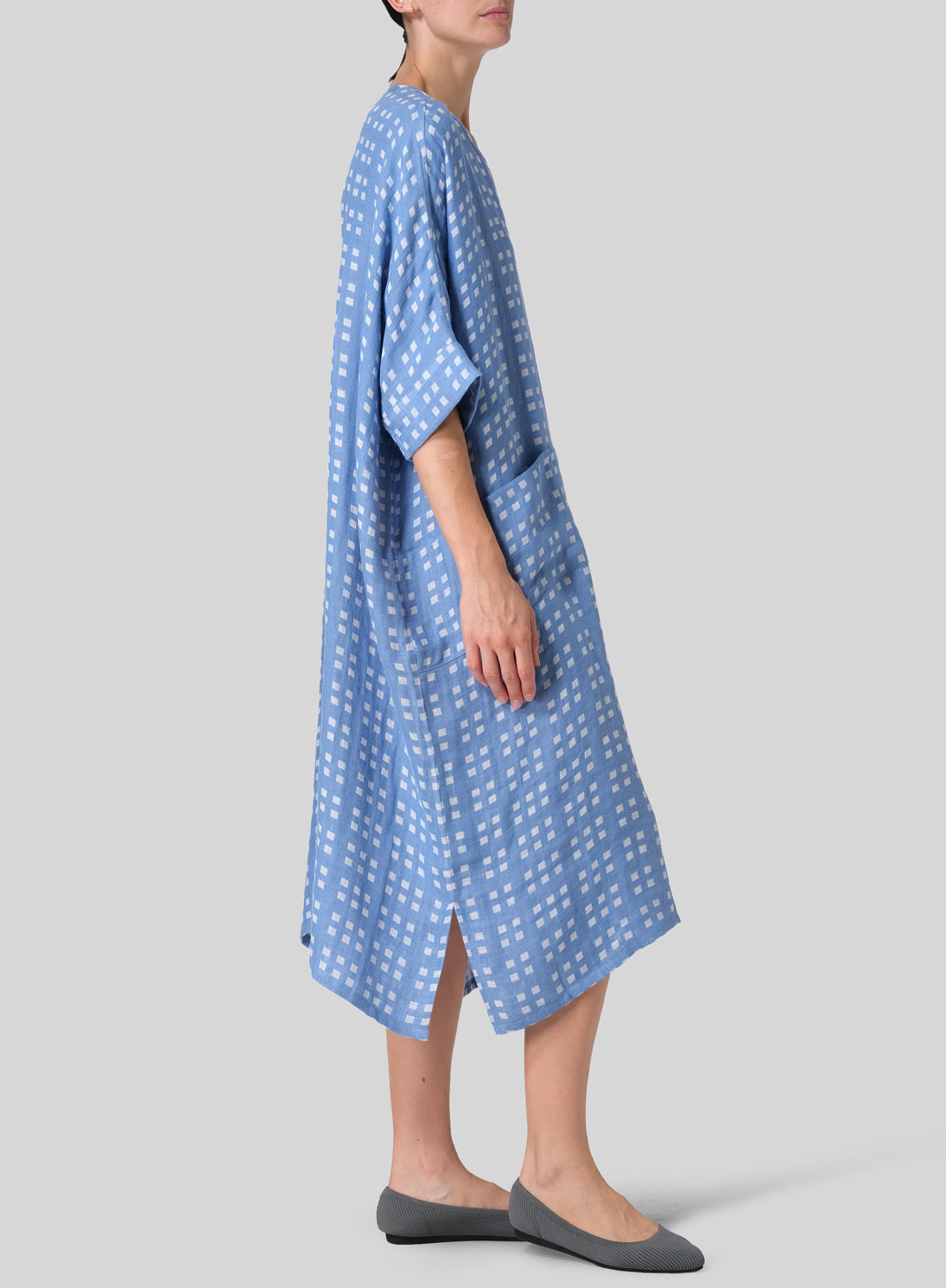 Medium Weight Linen Oversized Dolman Sleeve Dress