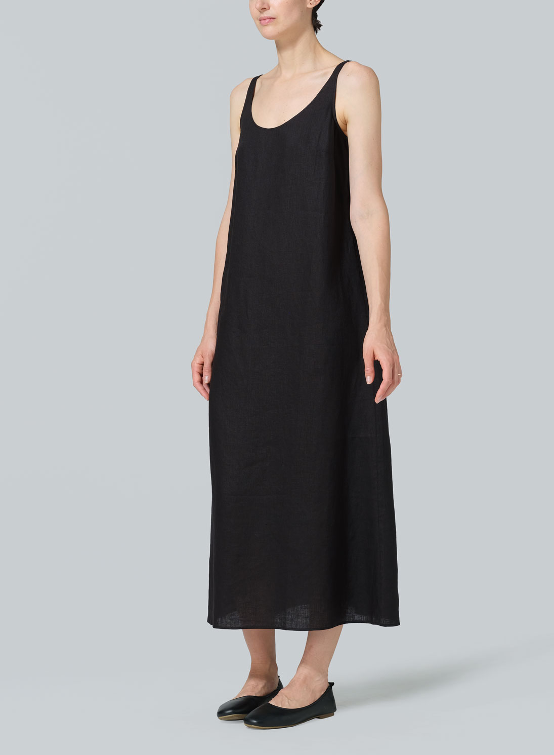 Linen A-line Cut Long Dress