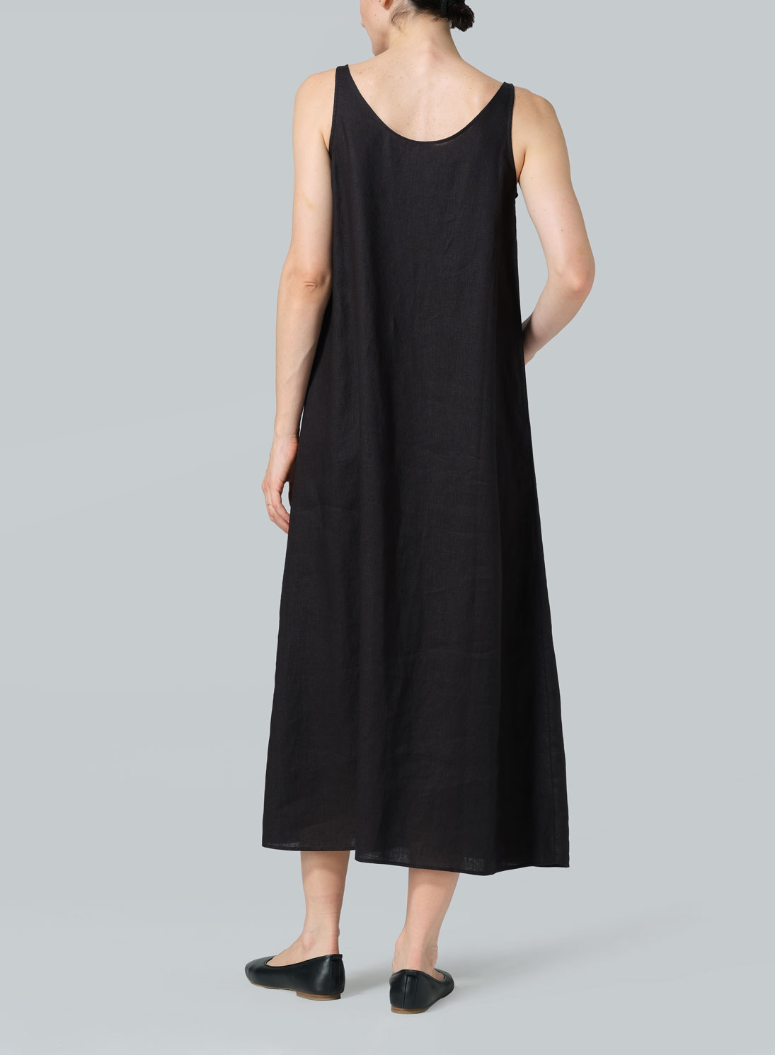 Linen A-line Cut Long Dress