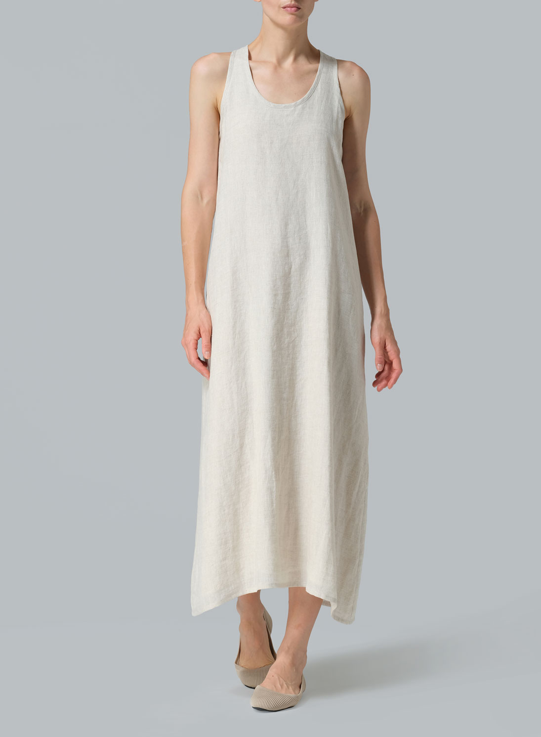 Linen Layering A-line Maxi Dress