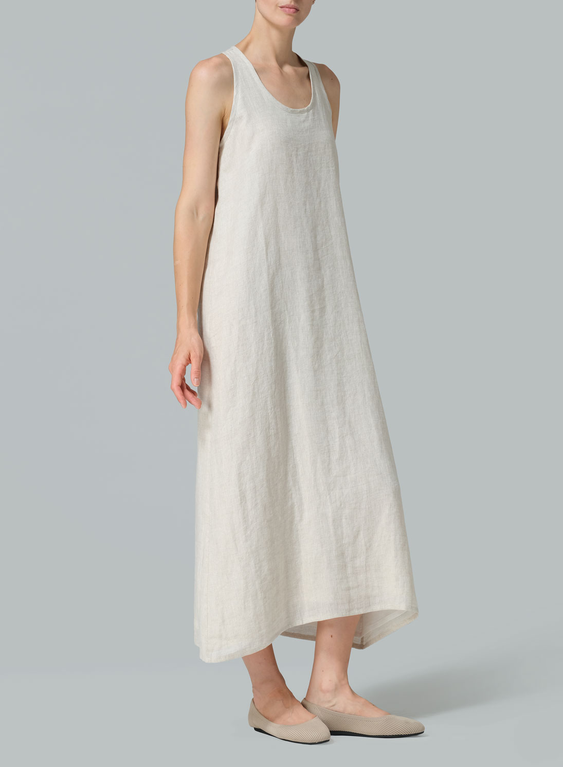 Linen Layering A-line Maxi Dress