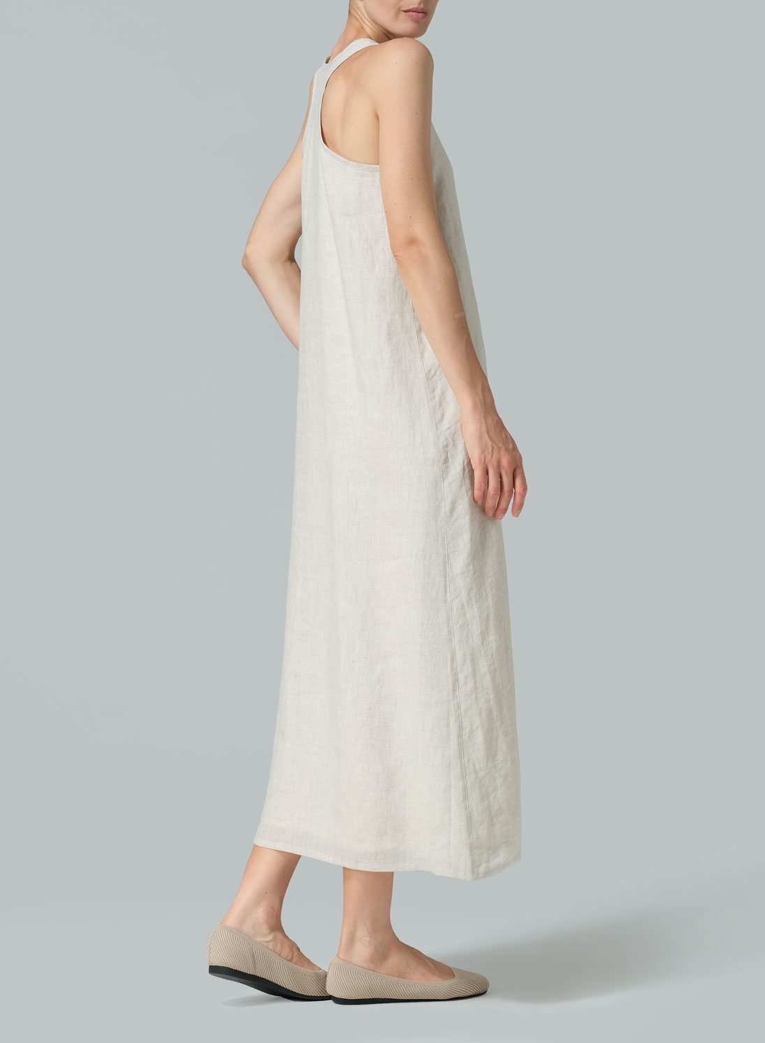 Linen Layering A-line Maxi Dress