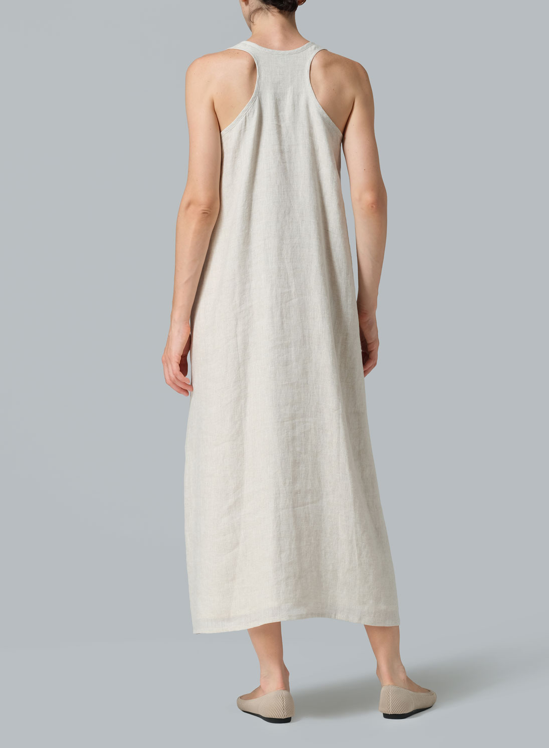 Linen Layering A-line Maxi Dress