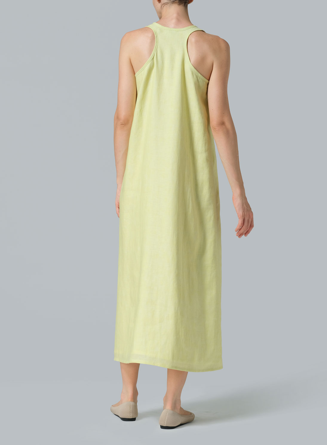 Linen Layering A-line Maxi Dress