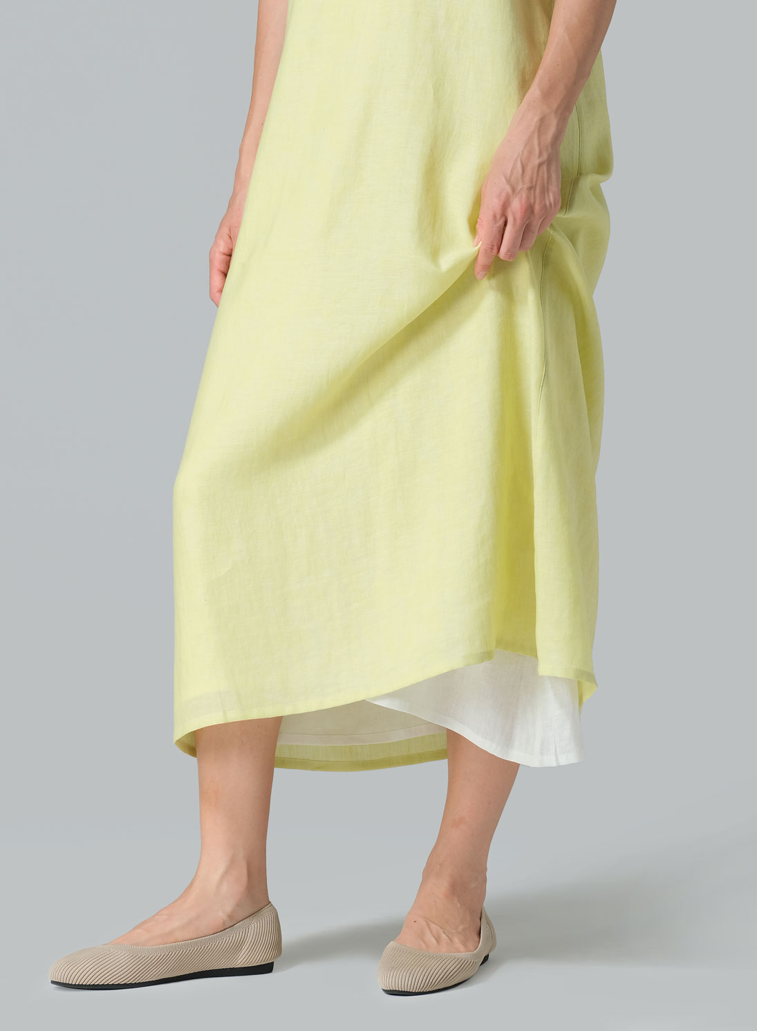 Linen Layering A-line Maxi Dress