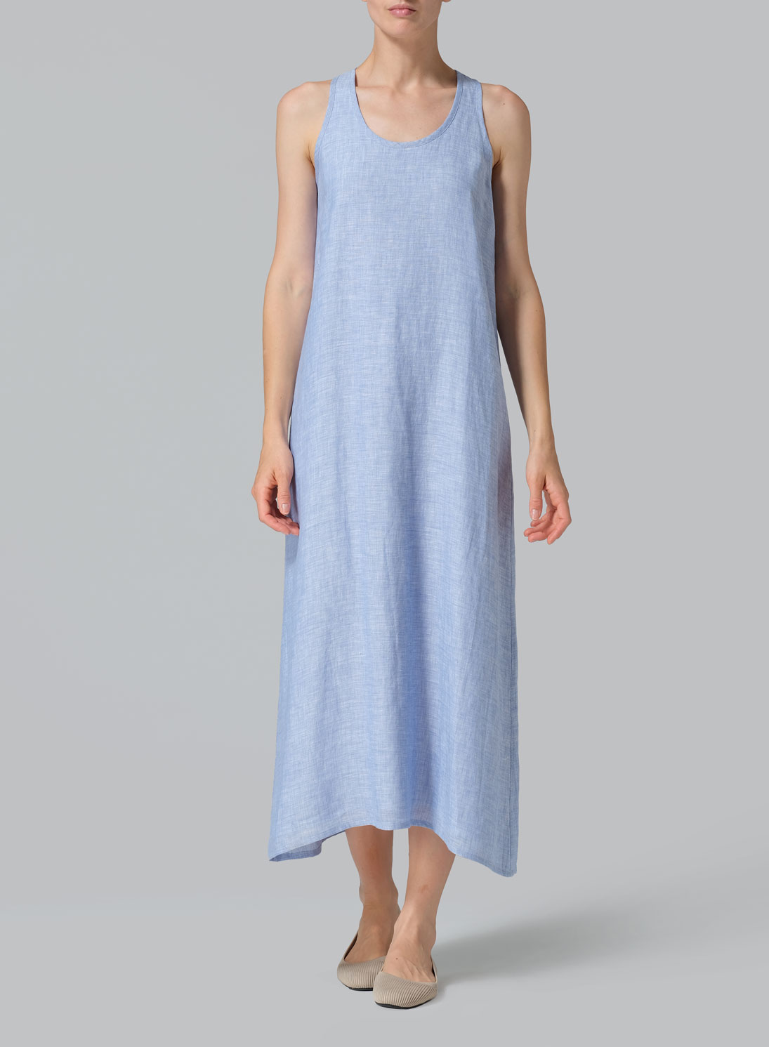 Linen Layering A-line Maxi Dress