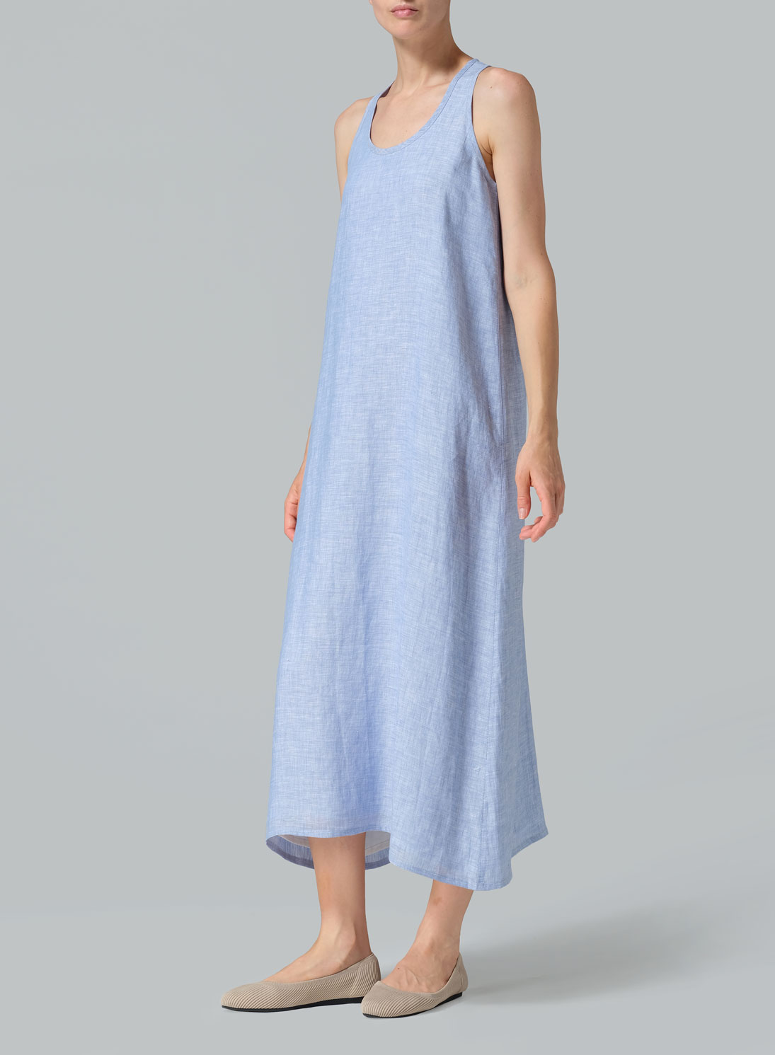 Linen Layering A-line Maxi Dress