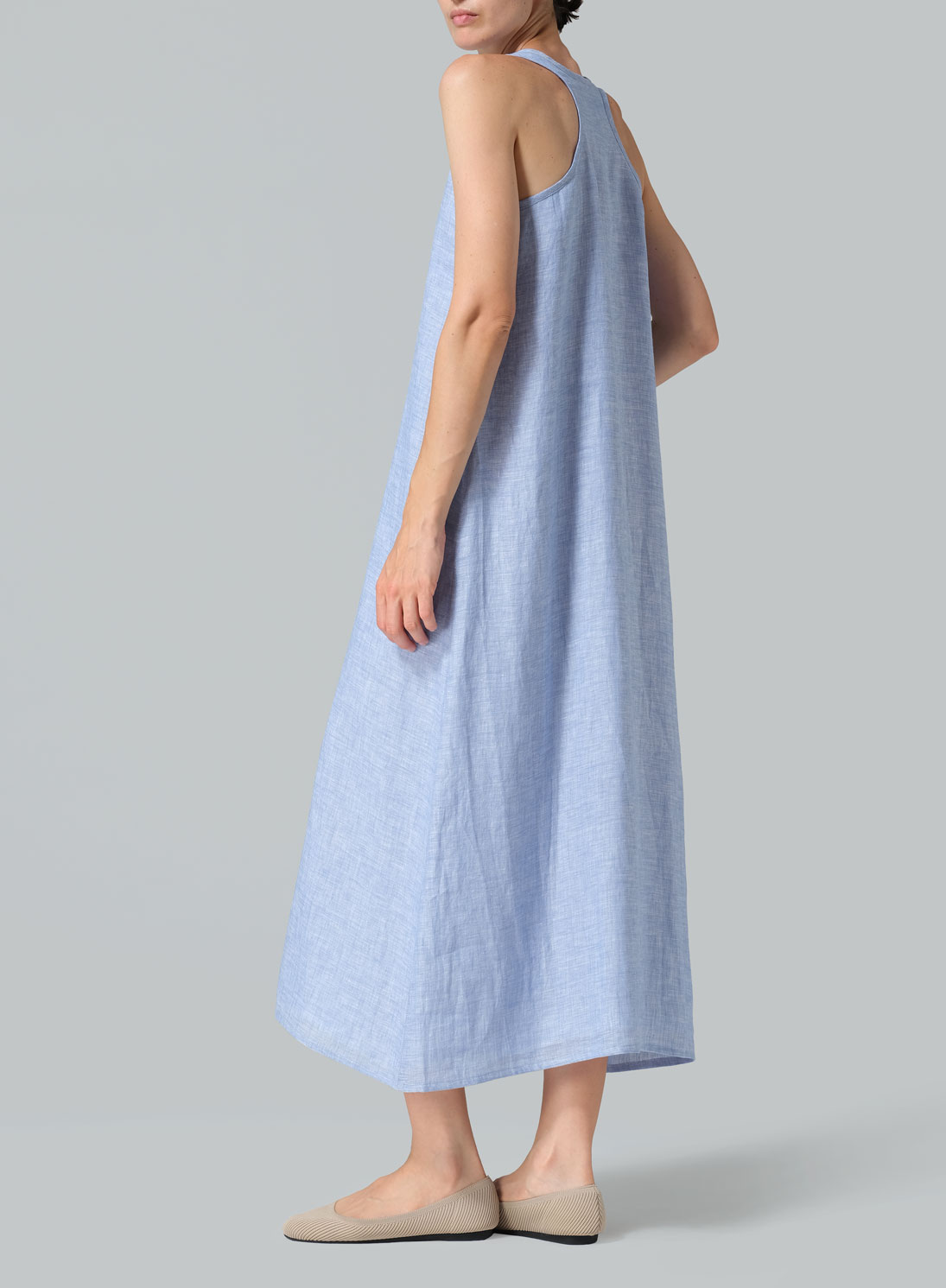 Linen Layering A-line Maxi Dress