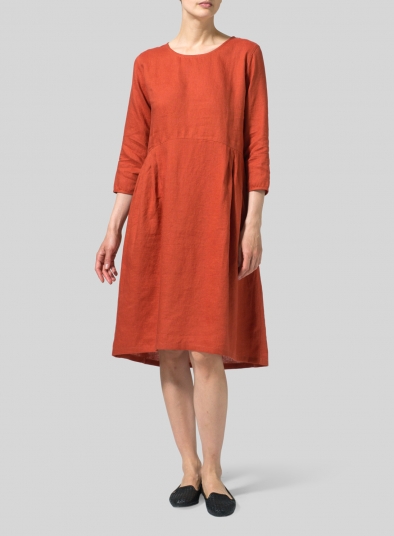 Linen Dresses for Women 2023 Plus Size Dress with Pocket Summer
