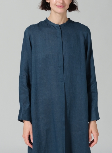 Linen A-shape Long Shirt Dress