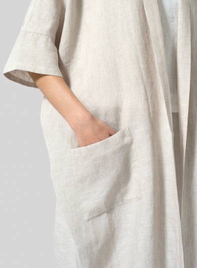 Linen Kimono Cardigan - Plus Size